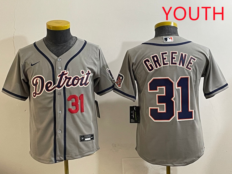 Youth 2025 Detroit Tigers 31 Greene grey Nike MLB jersey style 2